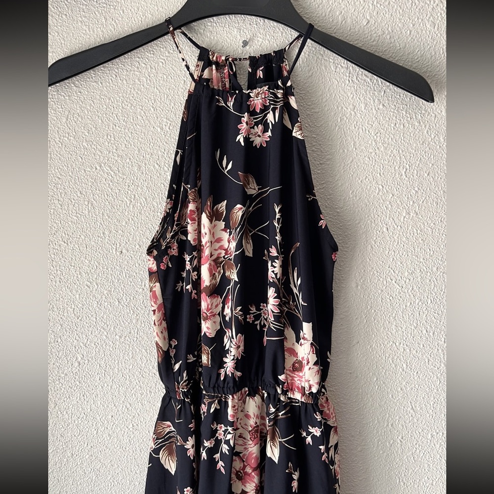 NEW Lulus Feel the Music Midnight Blue Floral Print Maxi Dress Size M - Picture 3 of 10